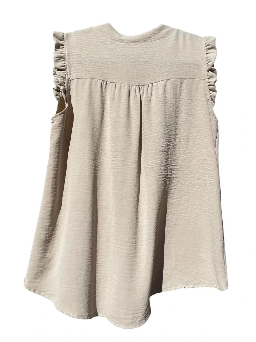 Monisqui Size M Textured Sleeveless Mandarin Collar Top Made in Italy - Picture 7 of 9